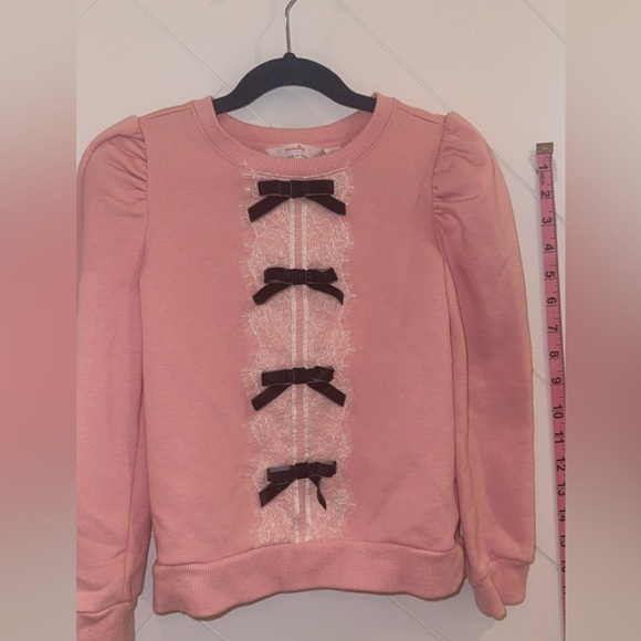 NWOT Janie and Jack x American Girl Holiday Wrapped in a Bow Pink Sweatshirt 7 - Picture 7 of 9